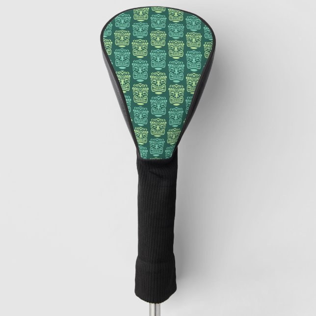 Retro Tiki Beach Bar Pattern Golf Head Cover (Front)