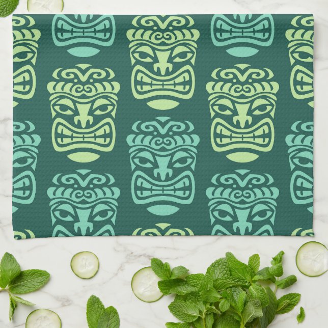 Retro Tiki Beach Party Tea Towel (Folded)