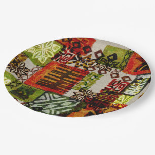 retro tiki luau paper party plates