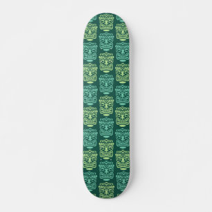 Retro Tiki Mask Pattern Skateboard