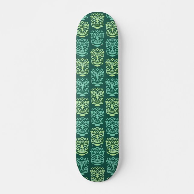 Retro Tiki Mask Pattern Skateboard (Front)