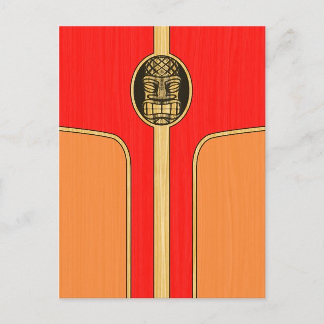 Retro Tiki Surfboard Postcard (Front)
