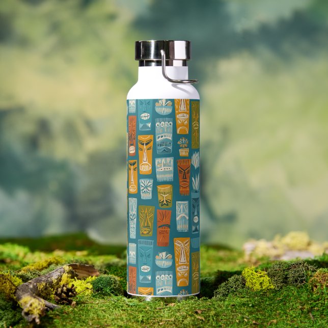 Retro Tiki Totems Water Bottle (Outdoor (Rotated))