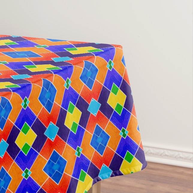 Retro Tile Design Tablecloth (In Situ)