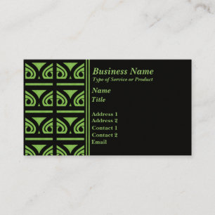 Retro Tiles Business Card, Green Card