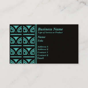 Retro Tiles Business Card, Teal Card