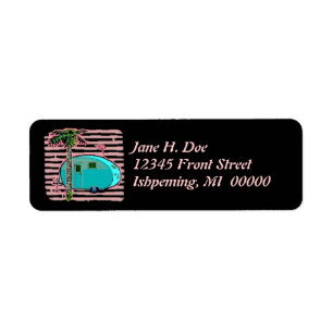 Retro Tin Can Travel Trailer Camper Address Labels