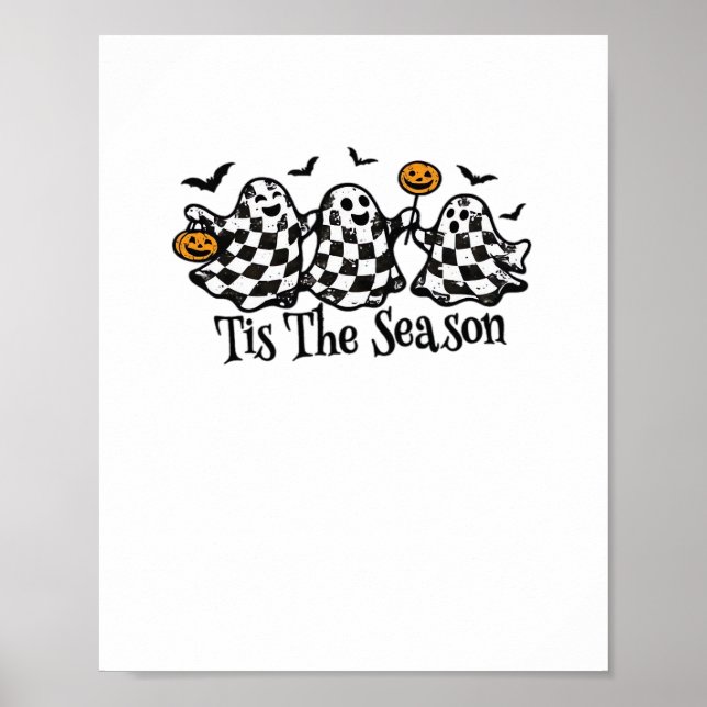 Retro Tis The Season Chequered Halloween Poster (Front)