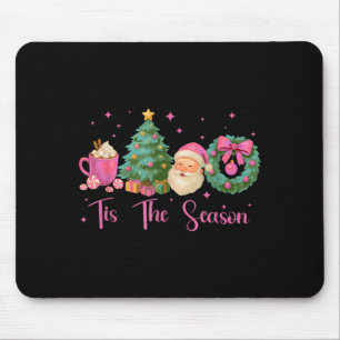 Retro Tis The Season Christmas Santa Jolly Hot Coc Mouse Mat