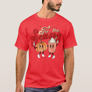 Retro Tis The Season Fall Pumpkin Spice Funny Autu T-Shirt