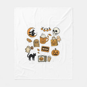 Retro Tis The Season Funny Halloween Season Fall Fleece Blanket