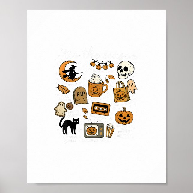 Retro Tis The Season Funny Halloween Season Fall Poster (Front)