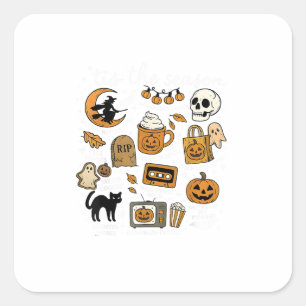 Retro Tis The Season Funny Halloween Season Fall Square Sticker