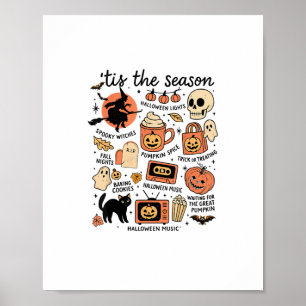 Retro Tis The Season Halloween Season Fall Design Poster