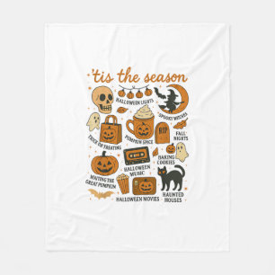 Retro Tis The Season Halloween Season Fall Fleece Blanket