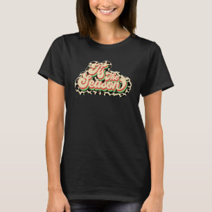 Retro Tis The Season Leopard Merry Christmas Winte T-Shirt