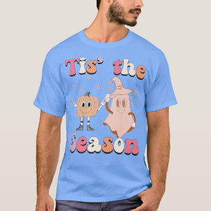Retro Tis' The Season Pumpkin And Ghost Halloween T-Shirt