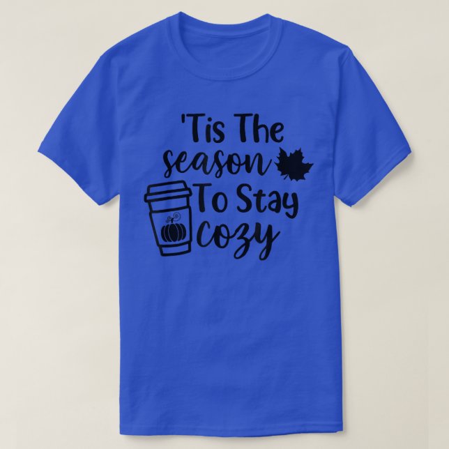 Retro Tis The Season To Stay Cozy Pumpkin Spice Fa T-Shirt (Design Front)