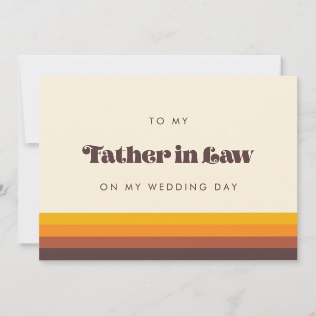 Retro To my father in law on my wedding day card (Front)