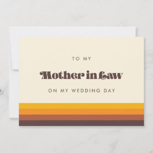 Retro To my mother in law on my wedding day card