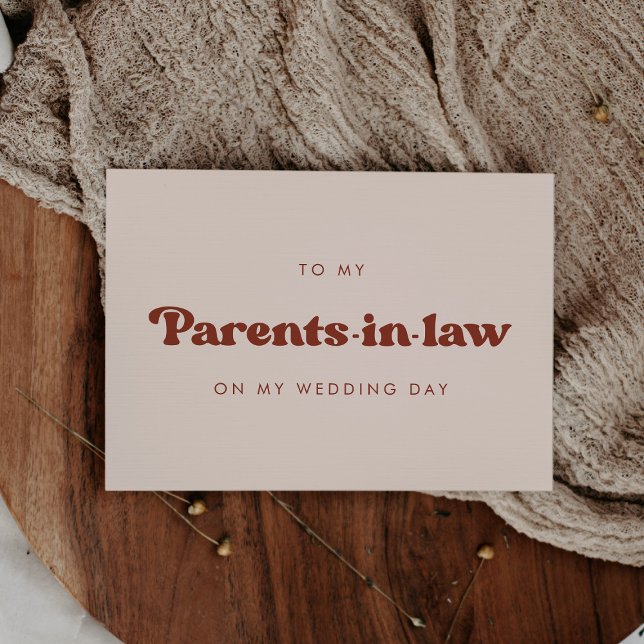Retro To my parents-in-law on my wedding day card (Creator Uploaded)