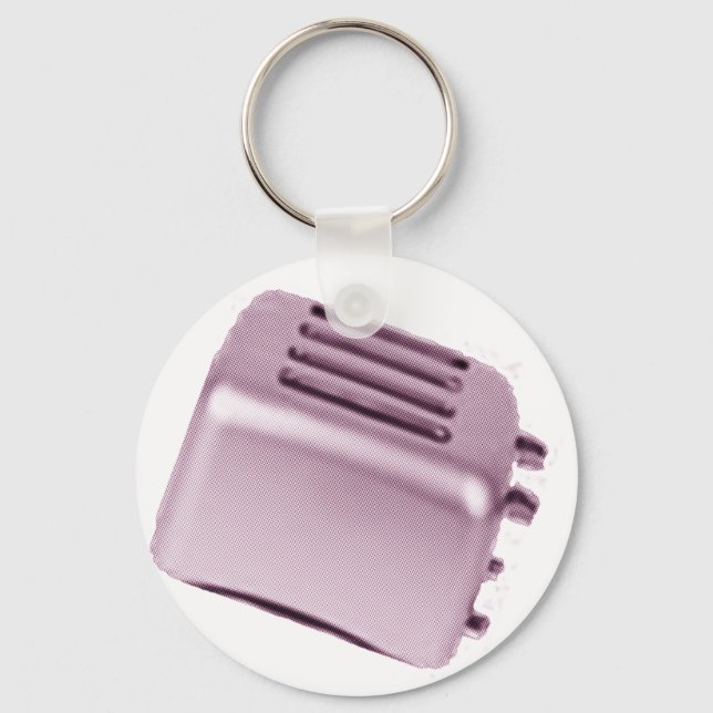Retro Toaster - Pink Key Ring (Front)