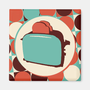 Retro Toaster square magnet