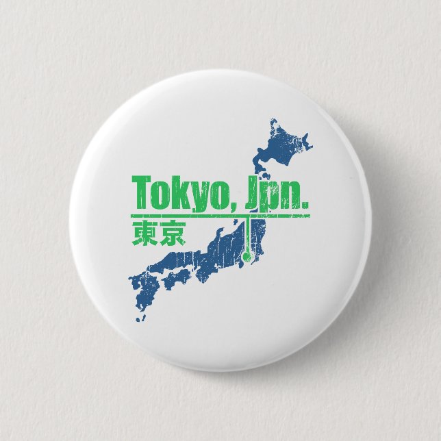 Retro Tokyo 6 Cm Round Badge (Front)