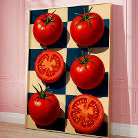 Retro Tomato Art Print, Photorealistic Kitchen