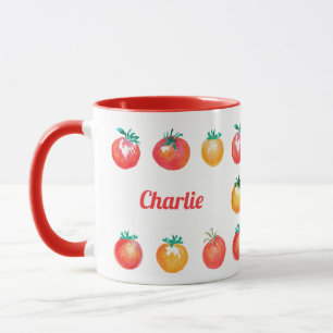 Retro Tomato Hand-Drawn Summer Foodie Pattern Mug