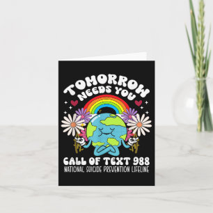 Retro Tomorrow Needs You 988 Suicide Prevention Aw Card