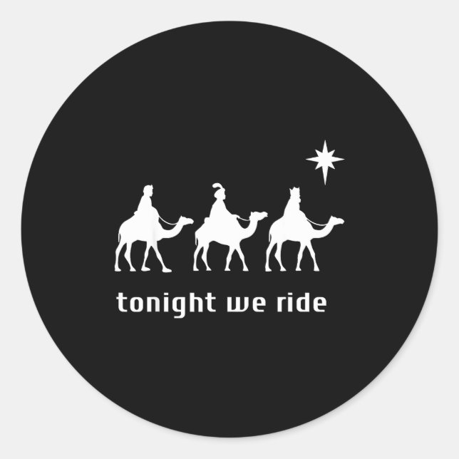Retro Tonight We Ride Jesus Christians Religious C Classic Round Sticker (Front)