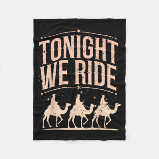 Retro Tonight We Ride Three Wise Men Christmas Nat Fleece Blanket