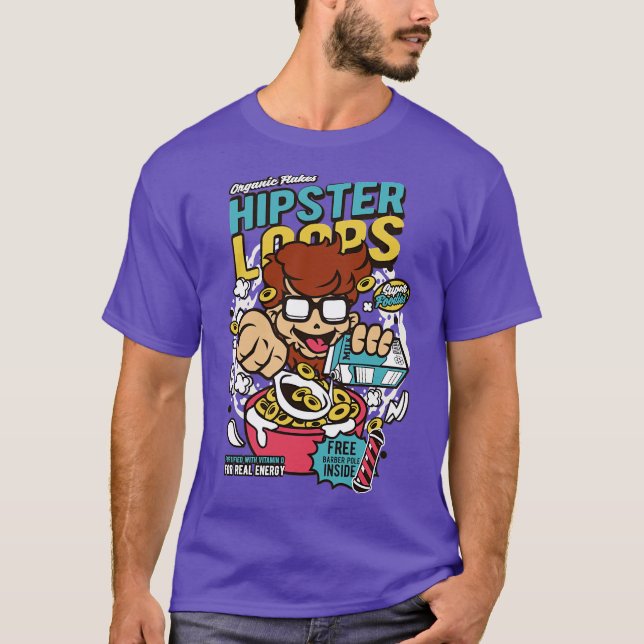 Retro toon Cereal Box Cereal Hipster Loops Funny V T-Shirt (Front)