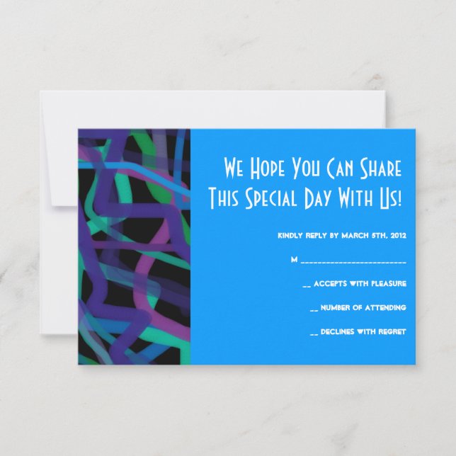 Retro Torah Bar Bat Mitzvah Invitation Reply Card (Front)