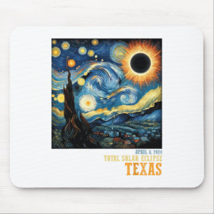 Retro Total Solar Eclipse 2024 Texas For Men Women Mouse Mat
