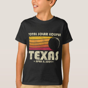 Retro Total Solar Eclipse 2024 Texas Usa Totality T-Shirt