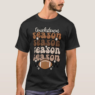 Retro Touchdown Season Football Mum Game Day Footb T-Shirt