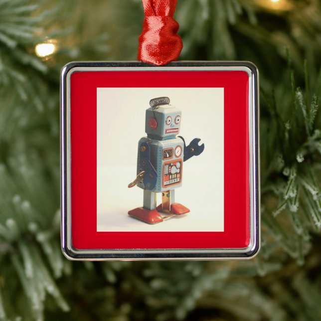 Retro Toy Robot Metal Tree Decoration (Tree)