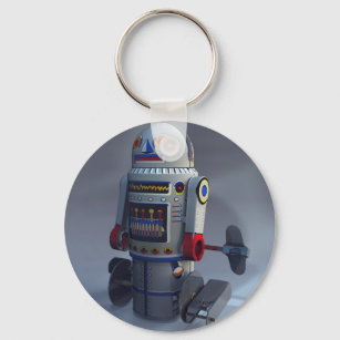 Retro Toy Robot Number 7 Keychain
