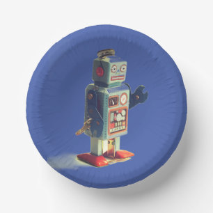 Retro Toy Robot Paper Plate