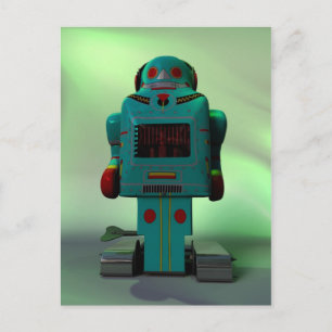 Retro Toy Robot Postcard