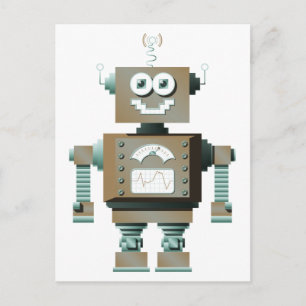 Retro Toy Robot Postcard (lt)