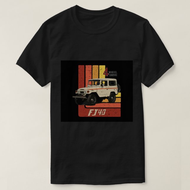 Retro Toyota Land Cruiser FJ40 Throw Blanket T-Shirt (Design Front)