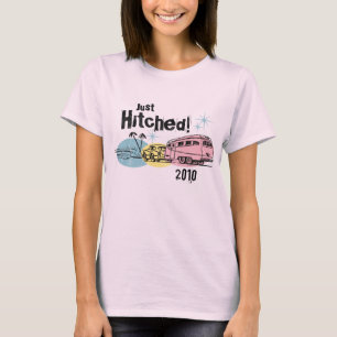 Retro Trailer Just Hitched Personalised T-Shirt
