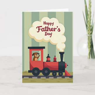 Retro Train Fathers Day Card