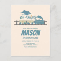 Retro Train Kids Birthday Party Earthy 