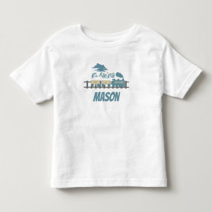 Retro Train Kids Birthday Party Earthy   Toddler T-Shirt
