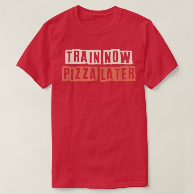 Retro Train Now Pizza Later Funny Mum Life  T-Shirt (Design Front)
