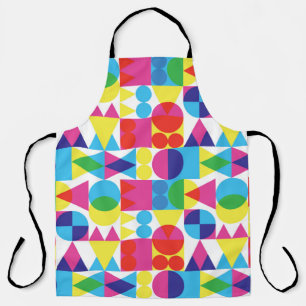 Retro transparent shapes background apron